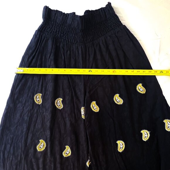 Anthropologie Smocked Wide-Leg Embroidered Pants size Medium - Picture 13 of 16